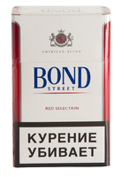 Сигареты BOND Street Red Selection Смола 10 мг/сиг, Никотин 0,7 мг/сиг, СО 10 мг/сиг.