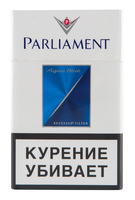 Сигареты PARLIAMENT Aqua Blue Смола 5 мг/сиг, Никотин 0,4 мг/сиг, СО 6 мг/сиг.