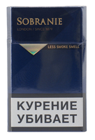 Сигареты SOBRANIE London Blue Смола 5 мг/сиг, Никотин 0,5 мг/сиг, СО 6 мг/сиг.