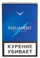 Сигареты PARLIAMENT Reserve Super Slims Смола 4 мг/сиг, Никотин 0,4 мг/сиг, СО 3 мг/сиг.