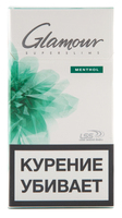 Сигареты GLAMOUR Lss Menthol Super Slims Смола 3 мг/сиг, Никотин 0,3 мг/сиг, СО 2 мг/сиг.