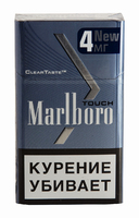 Сигареты MARLBORO Touch МЛТ 4 Blue Metal  Смола 4 мг/сиг, Никотин 0,3 мг/сиг, СО 3 мг/сиг.