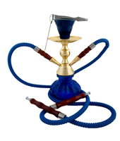 Кальян SUPER HOOKAH 25 см 2 шланга синяя стекл. колба