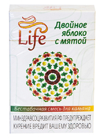 Безникотиновая смесь для кальяна Life 50г двойное яблоко с мятой