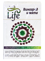 Безникотиновая смесь для кальяна Life 50г виноград и мята