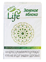 Безникотиновая смесь для кальяна Life 50г зеленое яблоко