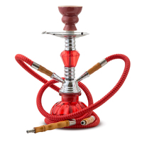 Кальян SHISHA 30 см 2 шланга красная стекл. колба