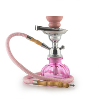 Кальян HOOKAH 23 см розовая стекл. колба