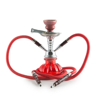 Кальян SHISHA ORIGINAL 25 см 2 шланга красная стекл. колба