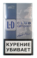 Сигареты LD Club Compact Silver Смола 4 мг/сиг, Никотин 0,4 мг/сиг, СО 5 мг/сиг.