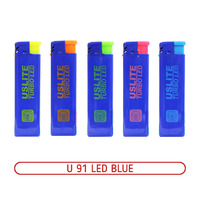 Зажигалки турбо U 91 LED BLUE